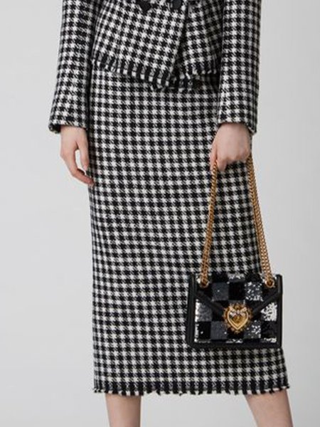 

Elegant Regular Fit Work Midi Skirt, Black, Midi Skirts