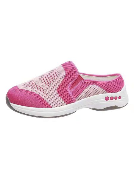 

Flying Woven Plain Stitching Sneakers, Deep pink, Sneakers
