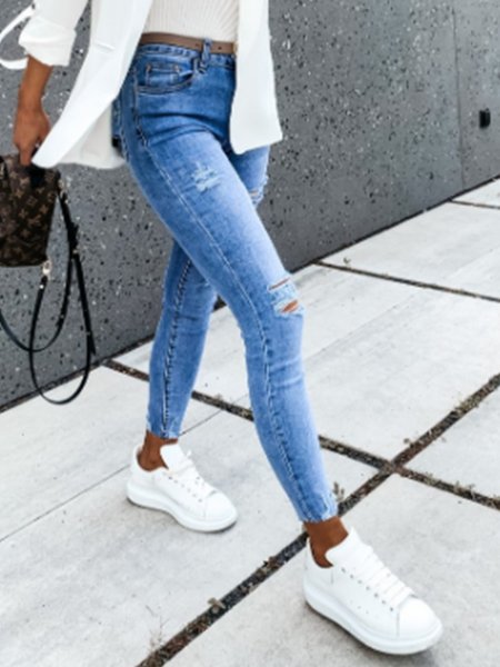 

Casual Denim Pants, Lightblue, Jeans