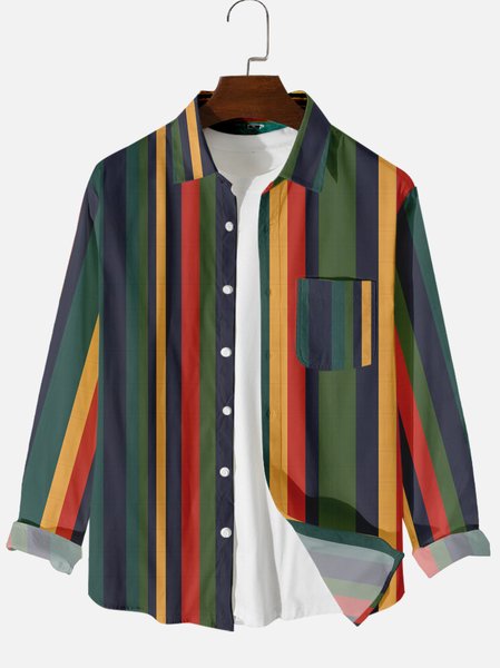 

Stripe Casaul Shirts & Tops, As picture, Shirts