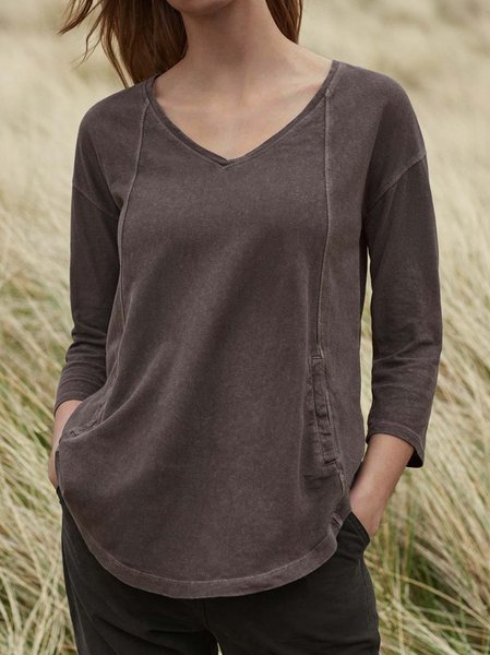 

Casual Draped Cotton Shirts & Tops, Coffee, Tops