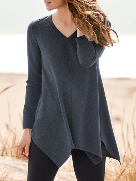

Long Sleeve A-Line Shirt & Top, Deep gray, Tunics