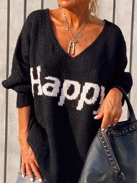 

V Neck Sweater, Black, Sweaters & Cardigans