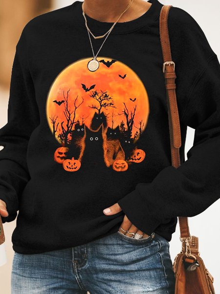 

Halloween Long Sleeve CasualSweatshirt, Black, Hoodies&Sweatshirts