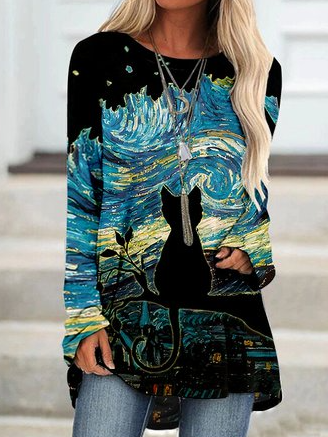 

Cut StarrySky Long sleeve Dresses, Blue, Dresses