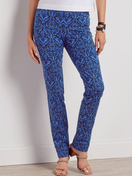 

Cotton Blends Pants, Blue, leggings