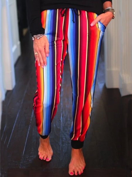 

West Styles/Cows Striped Pants, Multicolor, Pants