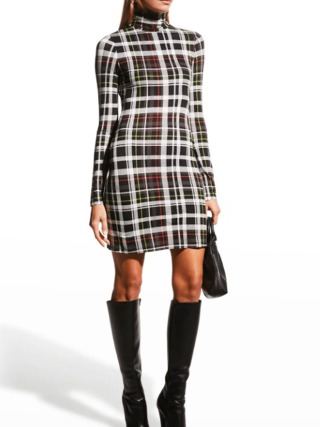 

Fall Elegant Simple Lady Date Formal High Stretch Mid-weight Dresses, As picture, Mini Dresses
