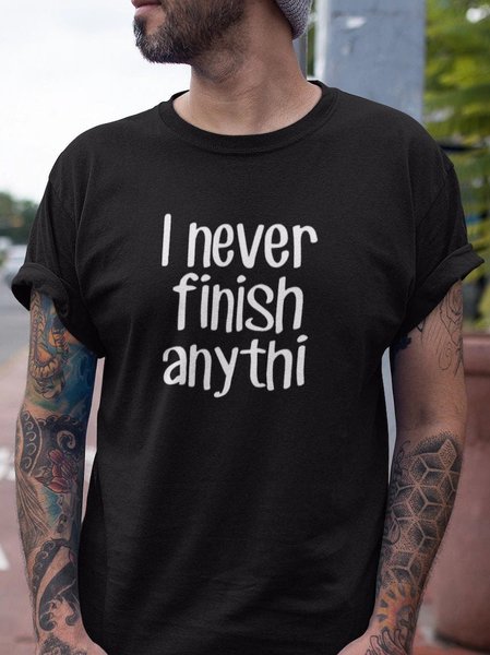 I Never Finish Anything Tee, Black, T-shirts