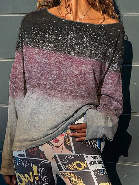 

Ombre Crew Neck Casual T-shirt, Cameo, T-Shirts