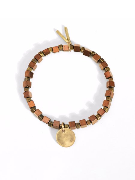 

Personalized Retro Round Alloy Bracelet, As picture, Jewelry