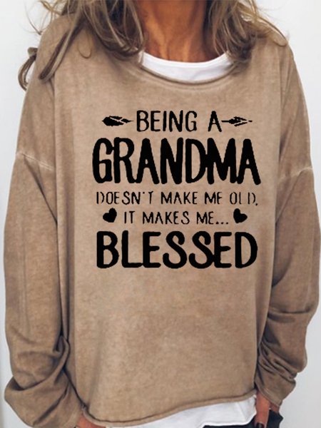 

Blessed Grandma Casual Sweatshirts, Light brown, Hoodies&Sweatshirts