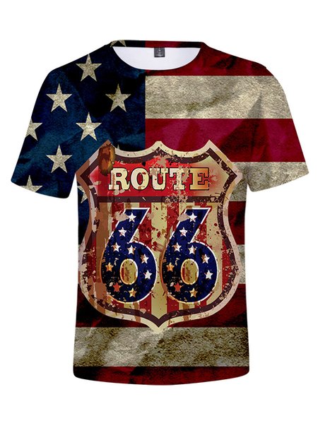 

Retro U.S. Route 66 Short Sleeve Shirts & Tops, Color1, T-shirts