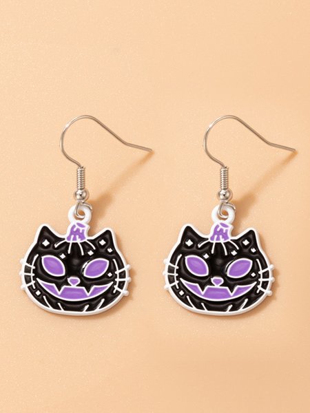 

Vintage Halloween Cat Earrings, As picture, Earrings