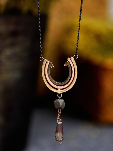 

Vintage Crystal Stitching Sweater Necklace, As picture, Necklaces