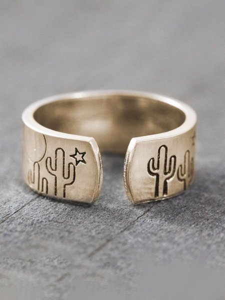 

Vintage Personality Cactus Star Ppen Ring, Golden, Rings