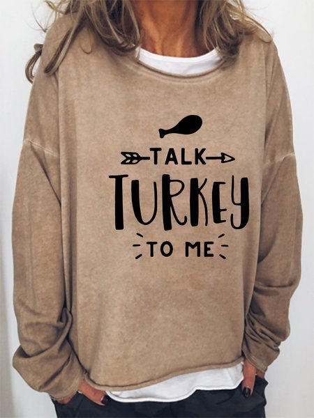 

Talk Turkey To Me Casual Sweatshirts, Light brown, Hoodies&Sweatshirts