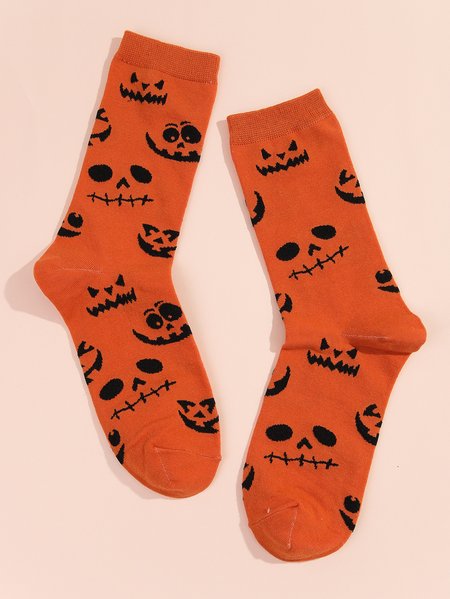 

Simple Halloween Grimace Socks, Orange, Socks
