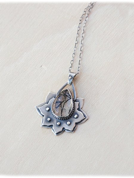 

Vintage Personality Flower Opal Necklace, As picture, Necklaces