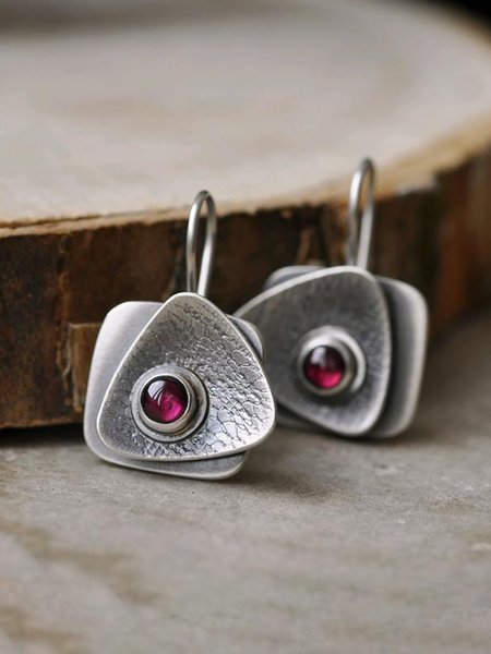 

Retro Simple Gem Alloy Earrings, As picture, Earrings