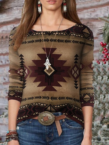 

Ethnic Tribal Shirts & Tops, As picture, T-Shirts