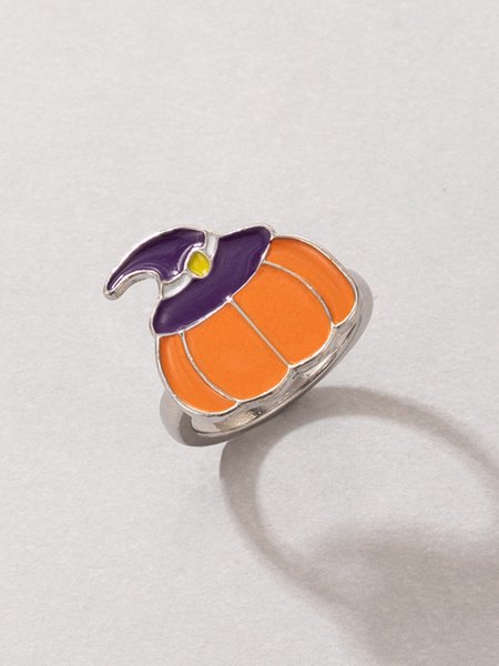 

Retro Halloween Pumpkin Spooky Skull Ring, Rings