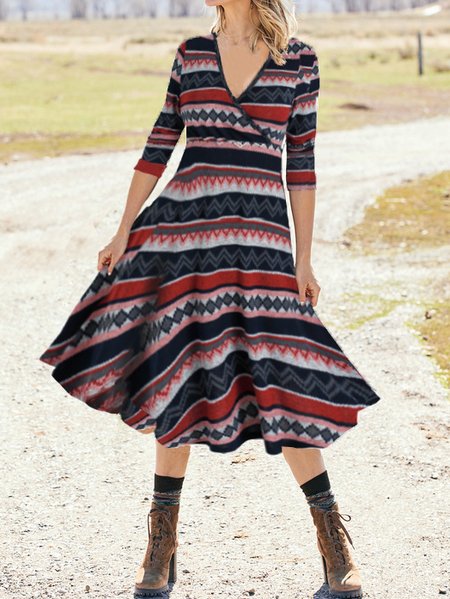 

Casual Loosen Dresses, Multicolor, Midi Dresses