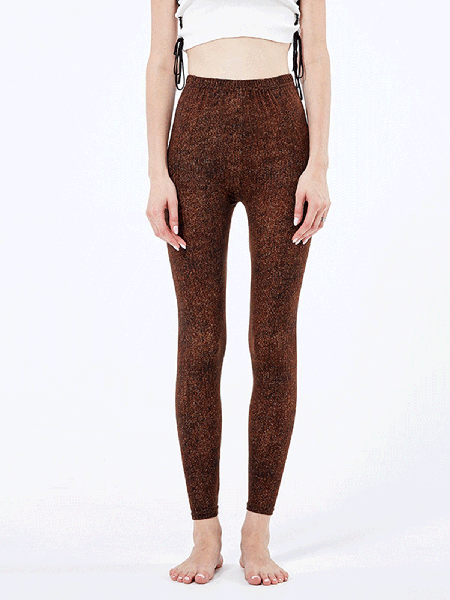 

Printed Skinny Pants, Brown, Leggings