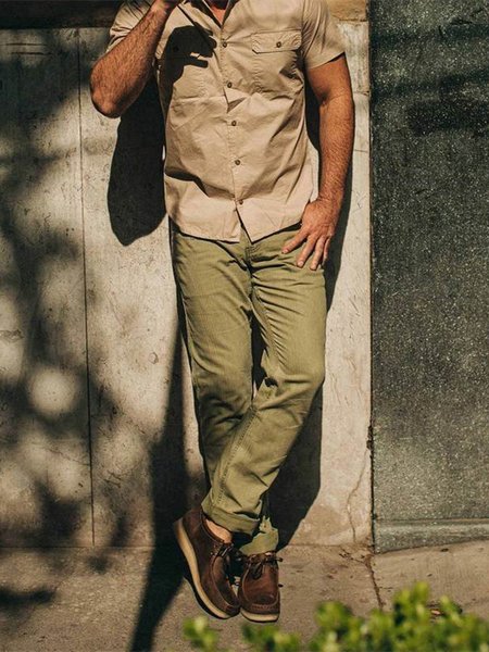 

Casual Basic Pants, Green, Men's pants