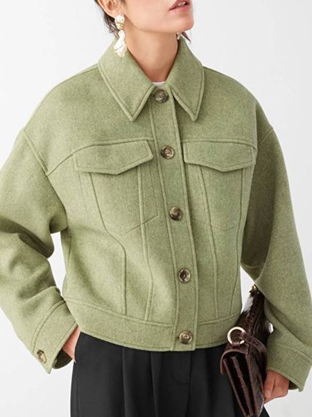 

Daily Solid Pockets Jacket, Green, Blazers