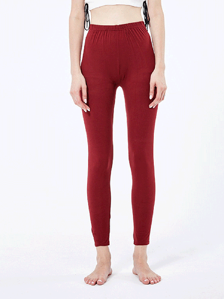 

Skinny Casual Pants, Wine red, Leggings