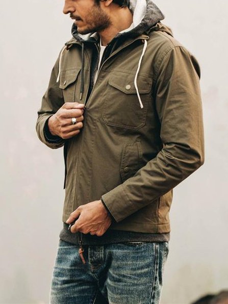 

Vintage Hooded Cotton Hoodie Jackets, Brown, Jackets & Coats