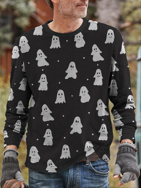 

Casual fashion printed round neck T-shirt, Black, Men's t-shirts