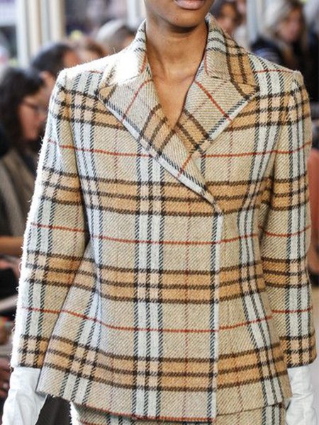 

Daily Casual Simple Shirt Sleeve Vintage Jacket, As picture, Blazers