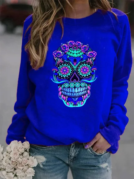 

Casual Cotton Blends Sweatshirt, Blue, Hoodies & Sweatshirts