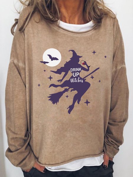 

Drink Up Witches Women's Loosen Sweatshirt, Light brown, Hoodies&Sweatshirts