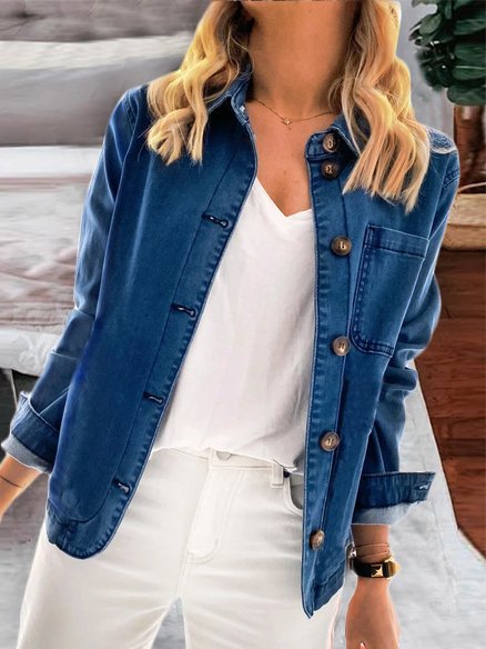 

Solid Denim Outerwear, Denim blue, Outerwear