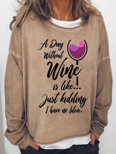 

A day Without Wine Women's Sweatshirt, Light brown, Hoodies&Sweatshirts
