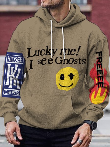 

Lucky Me I See Ghost Men's Loosen Hoodie, As picture, Hoodies&Sweatshirts