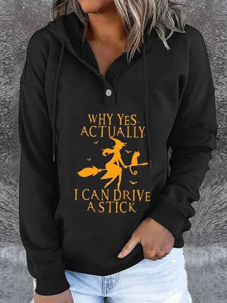 

Casual Halloween Hooded Long Sleeve Letter Loosen Sweatshirts, Black, Hoodies & Sweatshirts