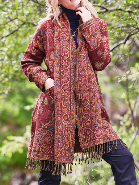 

Plus size Boho Casual Outerwear, Multicolor, Outerwear