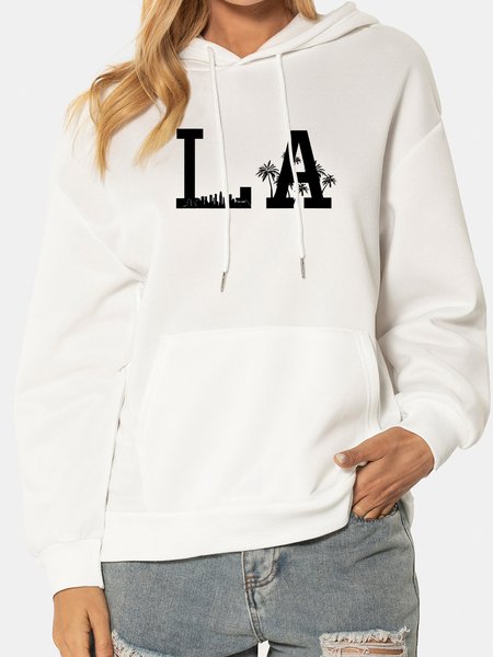 

Unocis LA Print Letter Sweatshirt, White, Hoodies