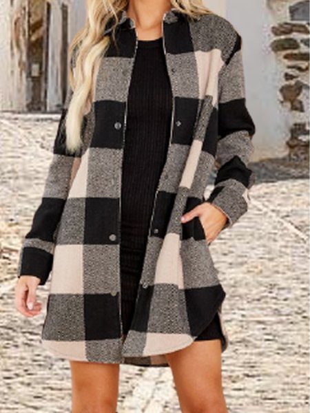 

Vacation Yarn/wool Yarn Loosen Coats, Multicolor, Coats