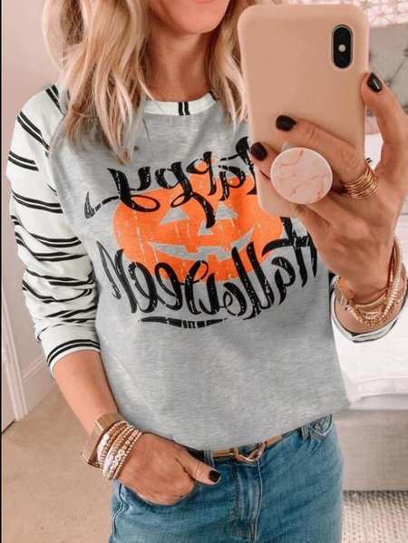 

Crew Neck Raglan Sleeve Shirts & Tops, Gray, T-Shirts