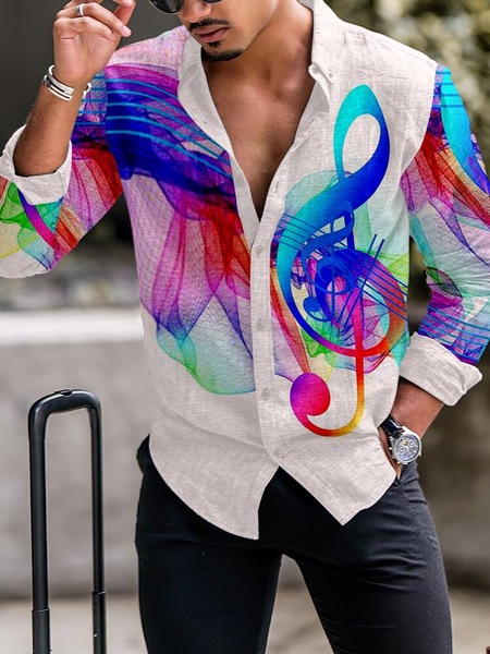 

Cotton Shirt Collar Long Sleeve Shirts & Tops, As picture, Blouses&Shirts