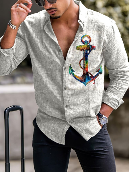 

Cotton Long Sleeve Shirts & Tops, As picture, Blouses&Shirts