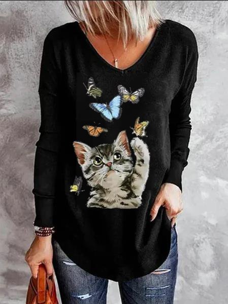

V Neck Shirts & Tops, Black, T-Shirts