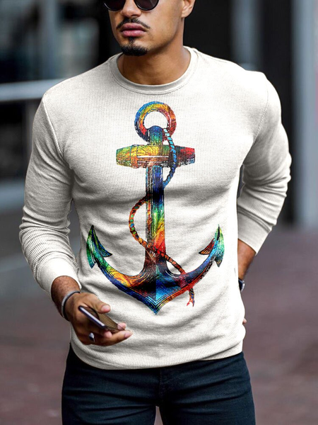 

Casual Crew Neck Cotton Shirts & Tops, As picture, T-shirt
