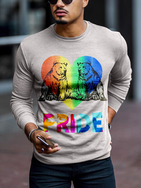 

Crew Neck Cotton Casual Shirts & Tops, As picture, Men's Top