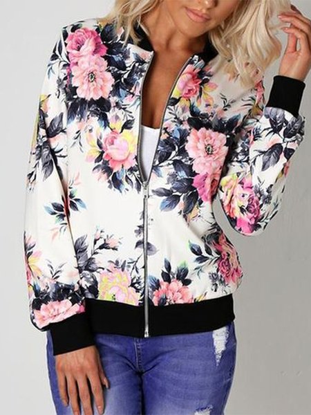 

Loosen Vacation Floral Outerwear, White, Jackets